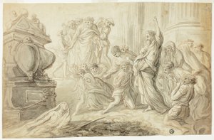 Resurrezione di Lazzaro (recto); Viaggiatori con carro fuori dalla locanda (verso)