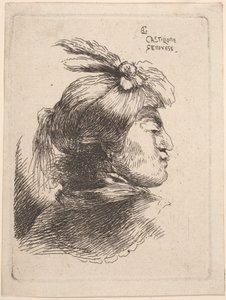 Piccola Testa Orientale da Giovanni Benedetto Castiglione