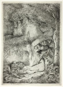 I corpi dei santi Pietro e Paolo nascosti nelle catacombe da Giovanni Benedetto Castiglione