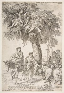 La Sacra Famiglia nella loro fuga in Egitto, ca. 1647 da Giovanni Benedetto Castiglione