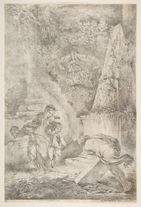 Teseo trova le armi di suo padre da Giovanni Benedetto Castiglione
