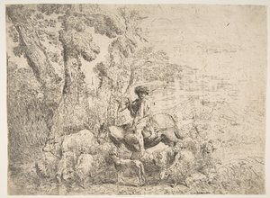 Giovane mandriano a cavallo, 1638 da Giovanni Benedetto Castiglione