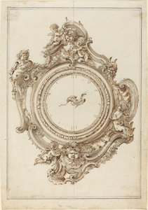 Un Orologio Rococò con Sirene, Putti, Maschere e un Uccello del Paradiso da Giovanni Bettati
