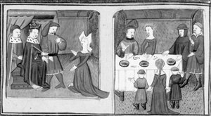Decameron,Giletta chiede al re di poter sposare Beltramo di Rossiglione; Giletta presenta i suoi figli a Beltramo. Terza giornata, racconto 9 da Giovanni Boccaccio
