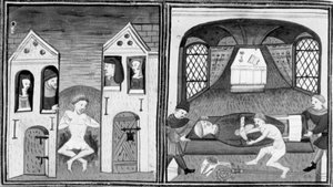 Decameron, Andreuccio cade nella latrina; Andreuccio aiuta a saccheggiare la tomba del vescovo. Seconda giornata, racconto 5