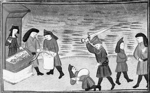 Decameron, Biondello mostra a Ciacco le lamprede; Filippo attacca Biondello; Ciacco e Biondello fanno pace. Nono giorno, notizia 8 da Giovanni Boccaccio