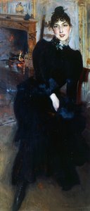 Alaide Banti al caminetto da Giovanni Boldini