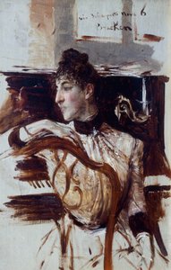 Alaide Banti di profilo da Giovanni Boldini