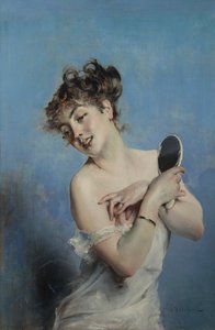 Giovane donna in déshabillé (La toilette), c. 1880