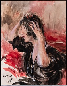 Ragazza che si guarda allo specchio da Giovanni Boldini