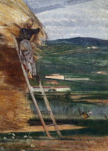 Mucchio di fieno, un contadino su una scala da Giovanni Boldini