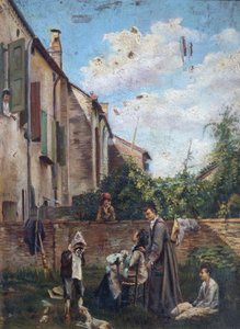 Italia, Ferrara, Il cortile della casa paterna da Giovanni Boldini