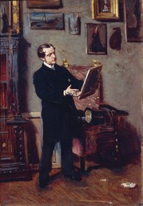 Italia, Firenze, Giovane uomo che guarda un dipinto da Giovanni Boldini