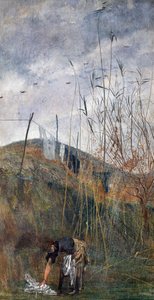 Contadina che raccoglie il bucato da Giovanni Boldini