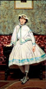 Ritratto di Alade Banti in bianco da Giovanni Boldini