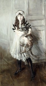 Ritratto di Josefina Errazuriz con un gatto, 1910 da Giovanni Boldini