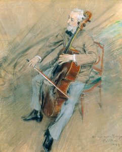 Ritratto del violoncellista Gaetano Braga da Giovanni Boldini