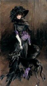 Ritratto della Marchesa Luisa Casati con un levriero