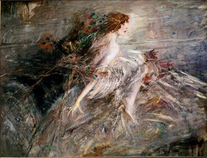 Ritratto della Marchesa Casati con piume di pavone da Giovanni Boldini