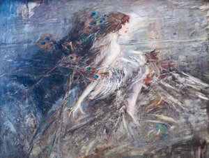 Ritratto della Marchesa Casati con piume di pavone da Giovanni Boldini