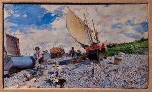 La Spiaggia di Etretat da Giovanni Boldini