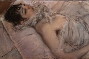(dettaglio) della Contessa di Rasty distesa da Giovanni Boldini