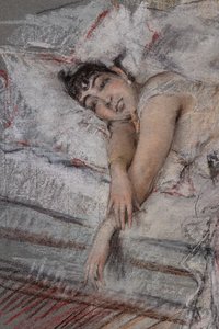La contessa di Rasty a letto (dettaglio) da Giovanni Boldini