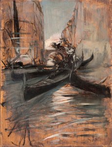 Veduta di un canale a Venezia con gondole da Giovanni Boldini