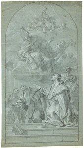 Monaci agostiniani che ricevono la regola del loro ordine da Sant
