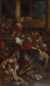 San Carlo Borromeo tra le vittime della peste, seconda metà del XVII secolo