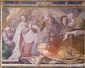 Italia, Lombardia, Pavia, Certosa di Pavia, Storie di Gesù e Maria (dettaglio) da Giovanni Cristoforo Storer