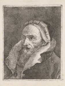 Vecchio Barbuto con un Cappello, dalla Raccolta di Teste da Giovanni Domenico Tiepolo