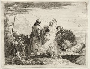 Fuga in Egitto: La Sacra Famiglia lascia la riva da Giovanni Domenico Tiepolo