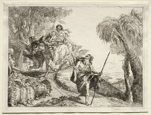 Fuga in Egitto: La Sacra Famiglia e il Gregge di Pecore da Giovanni Domenico Tiepolo