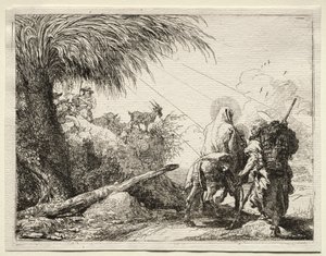 Fuga in Egitto: La Sacra Famiglia e la Palma da Giovanni Domenico Tiepolo