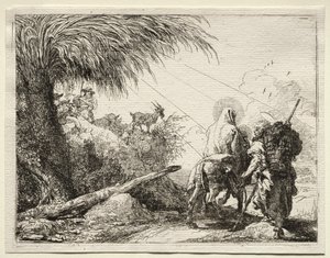 Fuga in Egitto: La Sacra Famiglia e la Palma da Giovanni Domenico Tiepolo