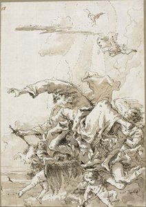 Dio Padre sostenuto da angeli tra le nuvole, II da Giovanni Domenico Tiepolo