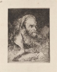 Testa di un orientale, un libro in mano, dalla Raccolta di Teste da Giovanni Domenico Tiepolo