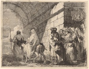 La Sacra Famiglia lascia la città da Giovanni Domenico Tiepolo