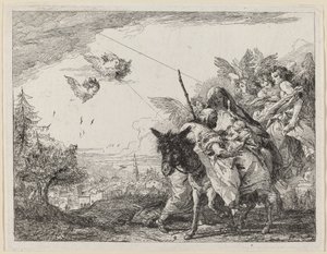 Giuseppe, in Piedi, Adora il Bambino da Giovanni Domenico Tiepolo