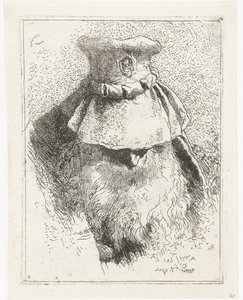 Uomo con testa china e grande cappello da Giovanni Domenico Tiepolo