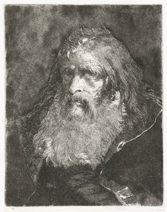 Uomo con capelli lunghi e senza copricapo da Giovanni Domenico Tiepolo