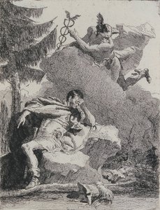Mercurio appare a Enea in un sogno da Giovanni Domenico Tiepolo