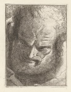 Vecchio che Guarda in Basso, dalla Raccolta di Teste da Giovanni Domenico Tiepolo