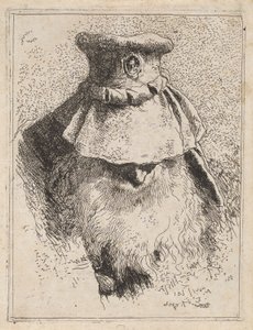 Vecchio con un grande cappello, dalla Raccolta di Teste da Giovanni Domenico Tiepolo