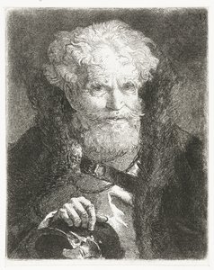 Vecchio con mantello e colletto di pelliccia e elmo da Giovanni Domenico Tiepolo