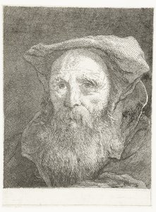 Vecchio con barba e berretto (Raccolta di Teste) da Giovanni Domenico Tiepolo