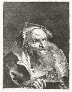 Vecchio con catena e libro da Giovanni Domenico Tiepolo