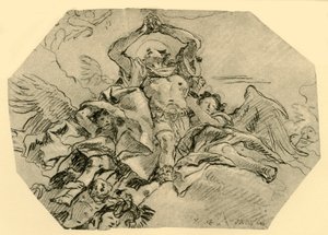 Santo in preghiera circondato da angeli, 1762, 1928 da Giovanni Domenico Tiepolo
