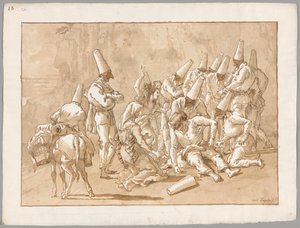 Punchinello crolla sulla strada da Giovanni Domenico Tiepolo